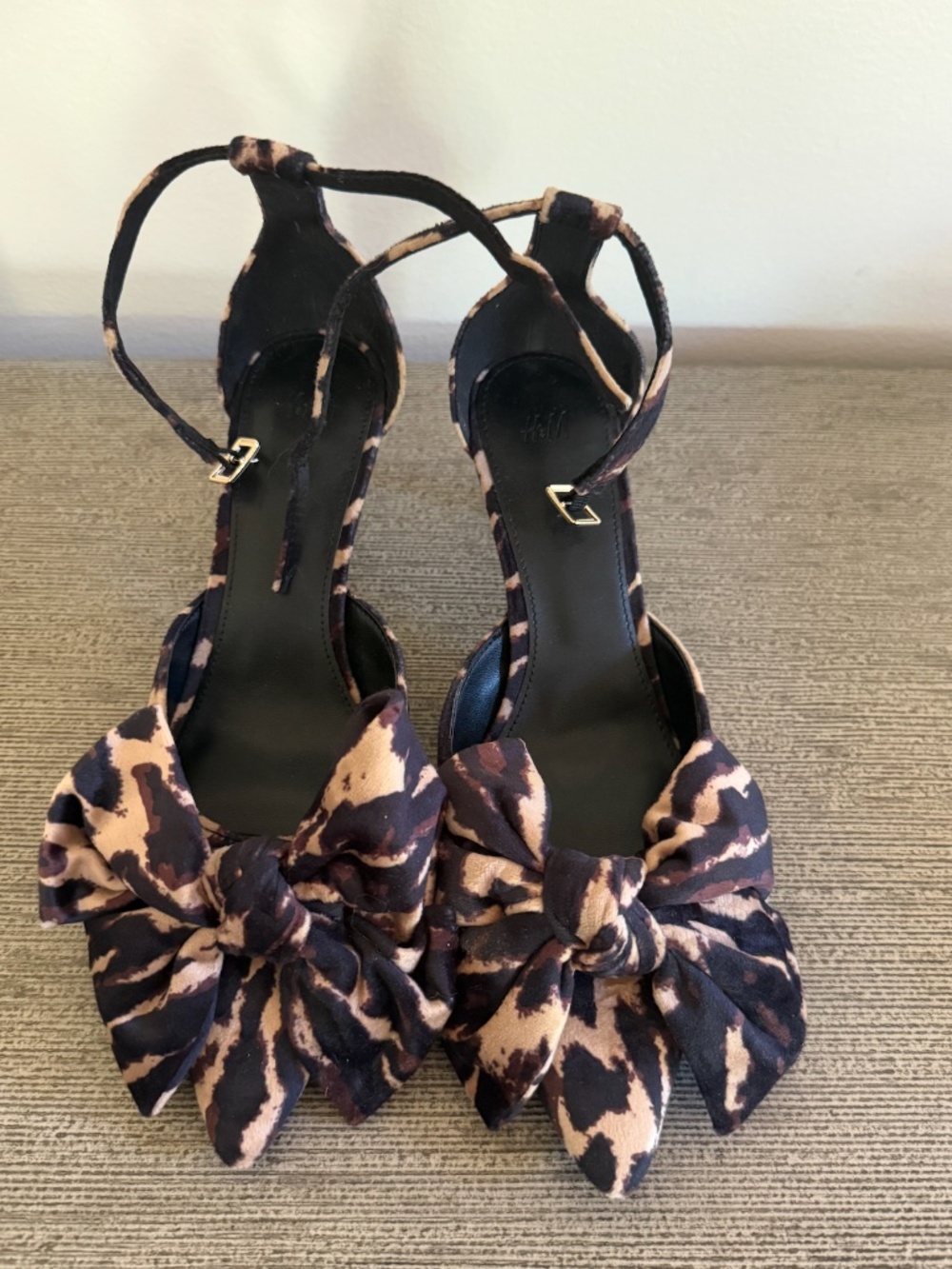 Leopard print kitten heels